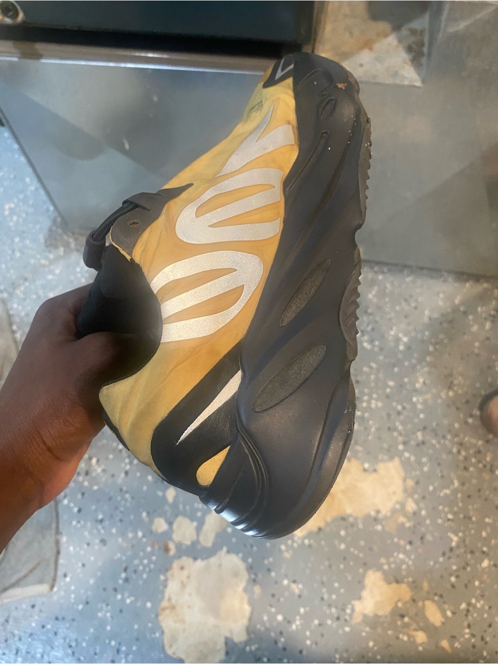 Yeezy Men's Yellow and Black Runner Sneaker